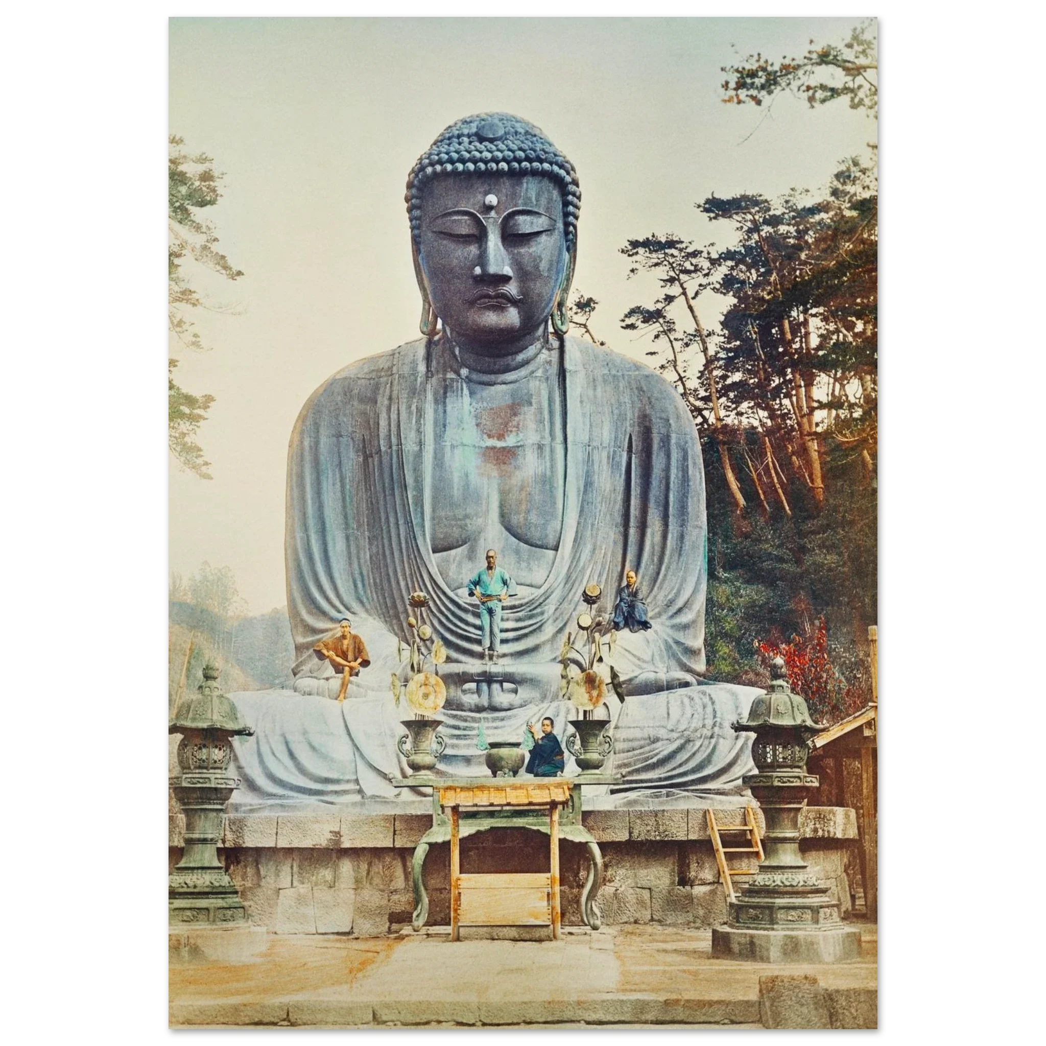 Bronze statue of seated Amitābha Buddha at Kotoku-in temple, Kamakura, Japan