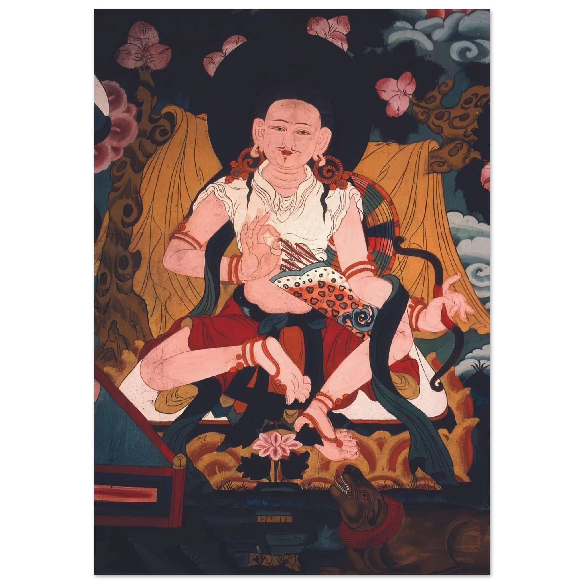 Painting of Drukpa Kunley seated on a throne