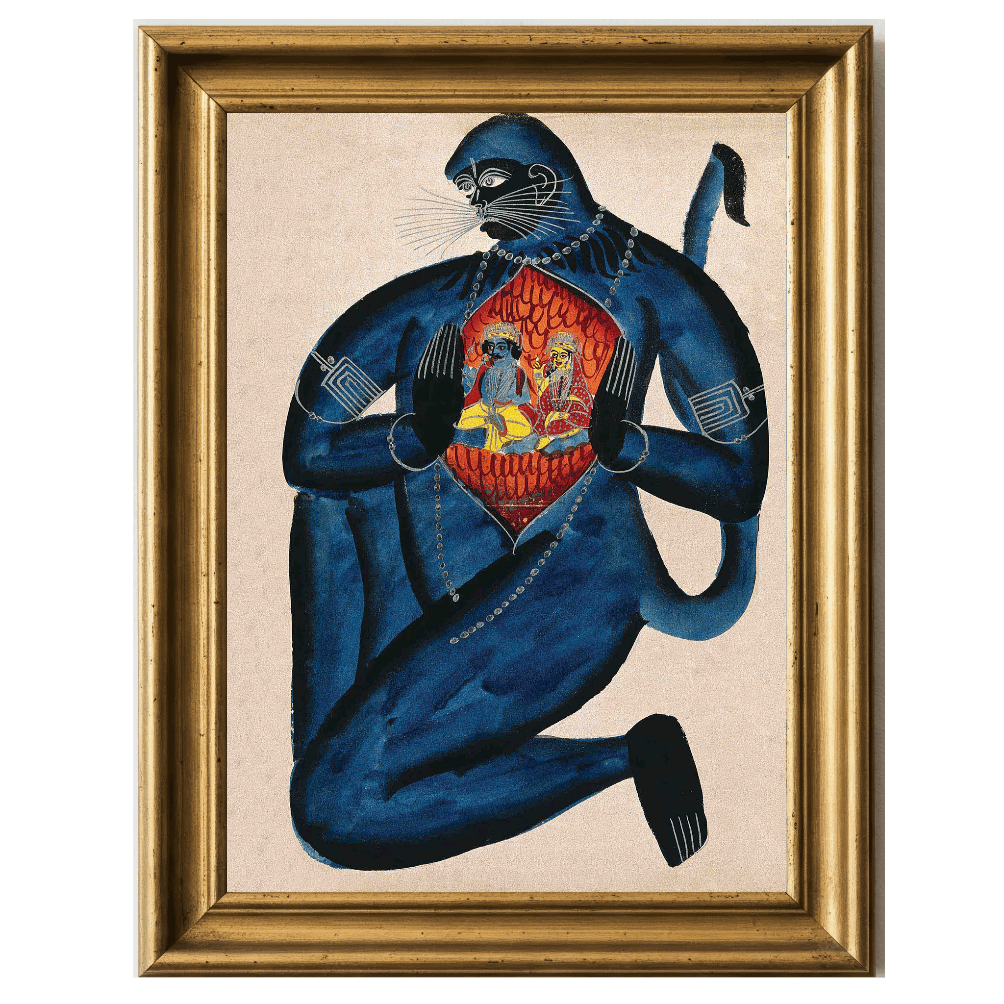 Pahari miniature of Rama and Sita in forest scene, Sita unveiling her face.