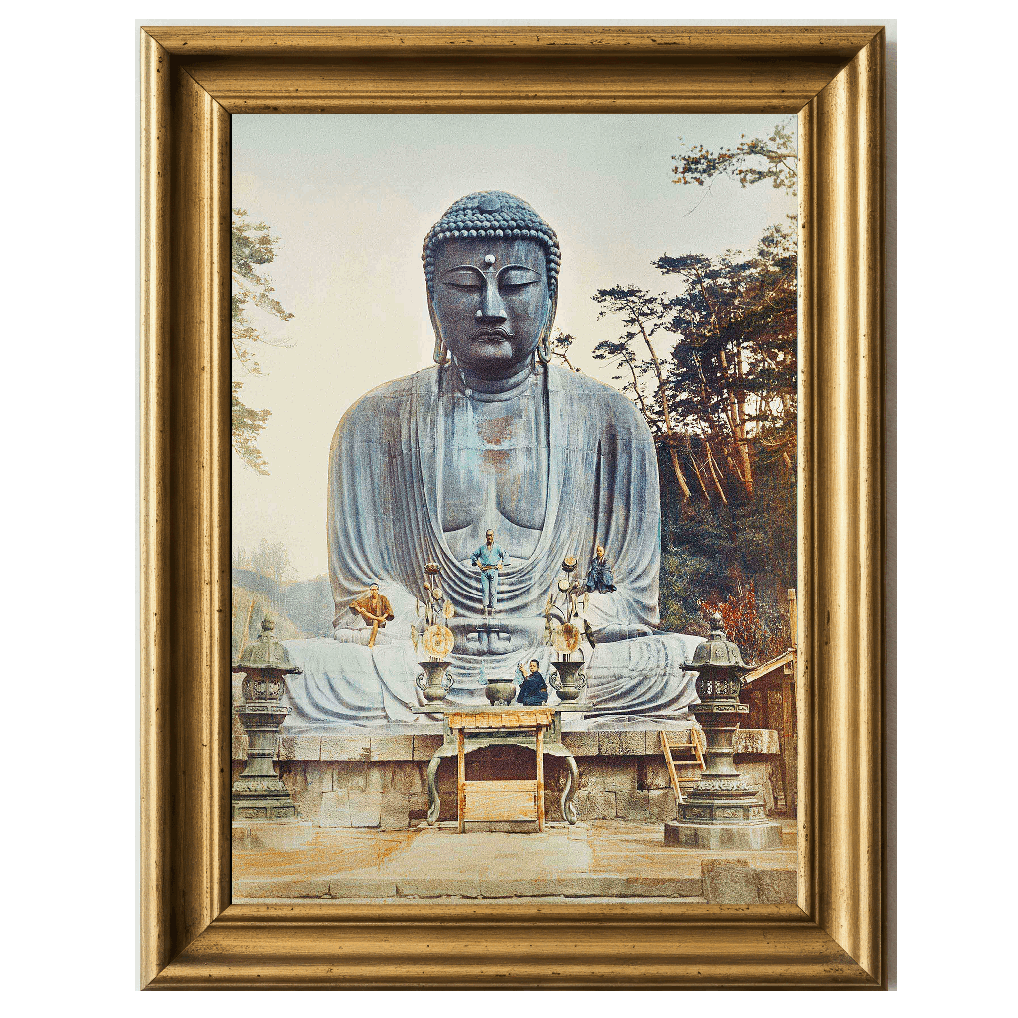 Bronze statue of seated Amitābha Buddha at Kotoku-in temple, Kamakura, Japan