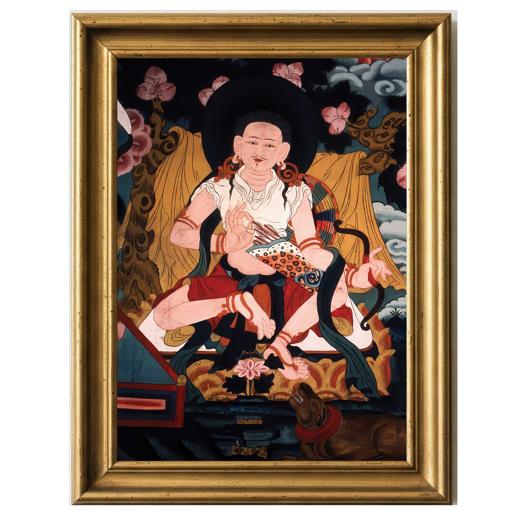 Painting of Drukpa Kunley seated on a throne