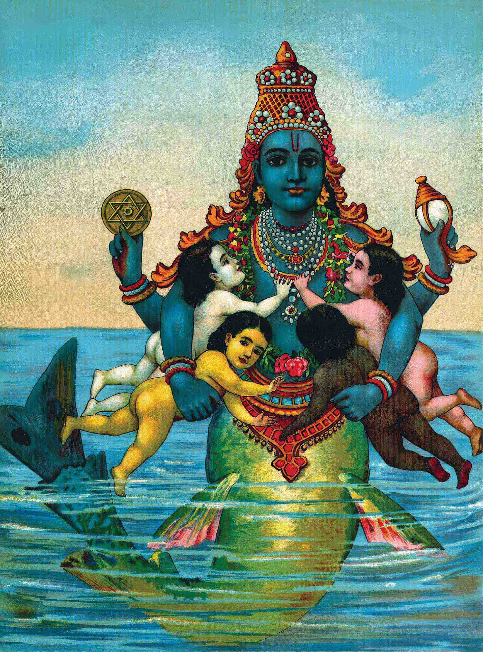 Matsya Cradling Cosmic Children