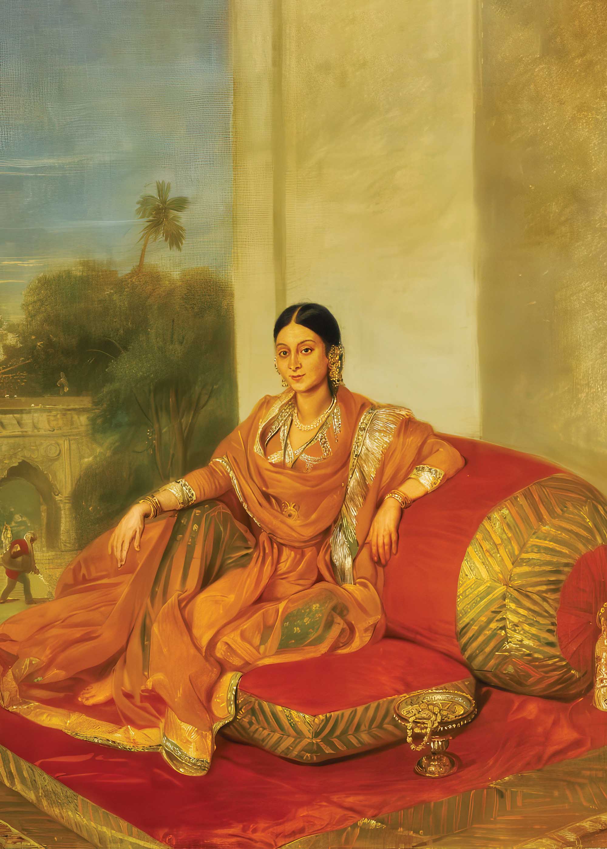 Lady in Sunset Silks